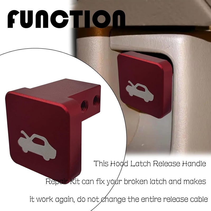GolTHd Hood Latch Release Implement, Hood Cover Lock Switch, Compatible with 1996-2011 Honda Civic, 2003-2011 Element, 2006-2014 Ridgeline, 1997-2006 CR-V (Red) - Image 5